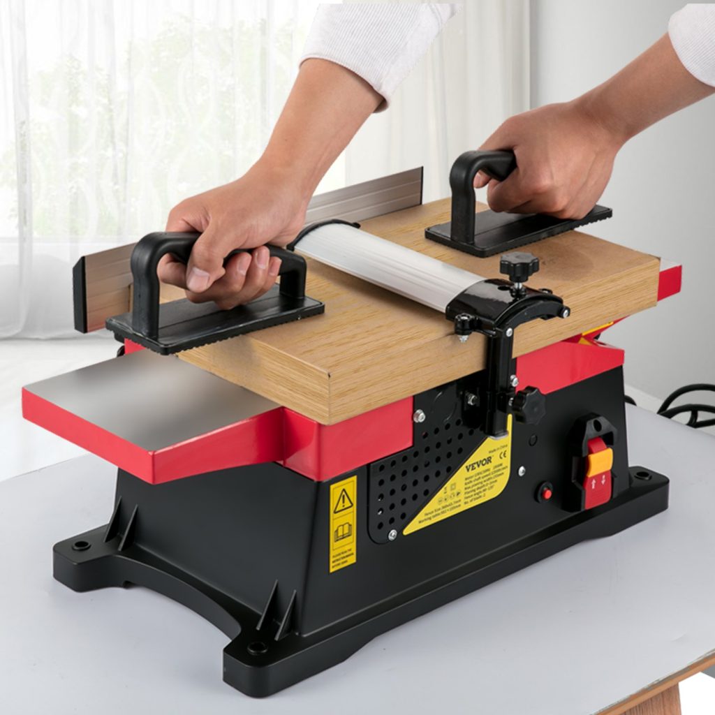 woodworking jointer in use