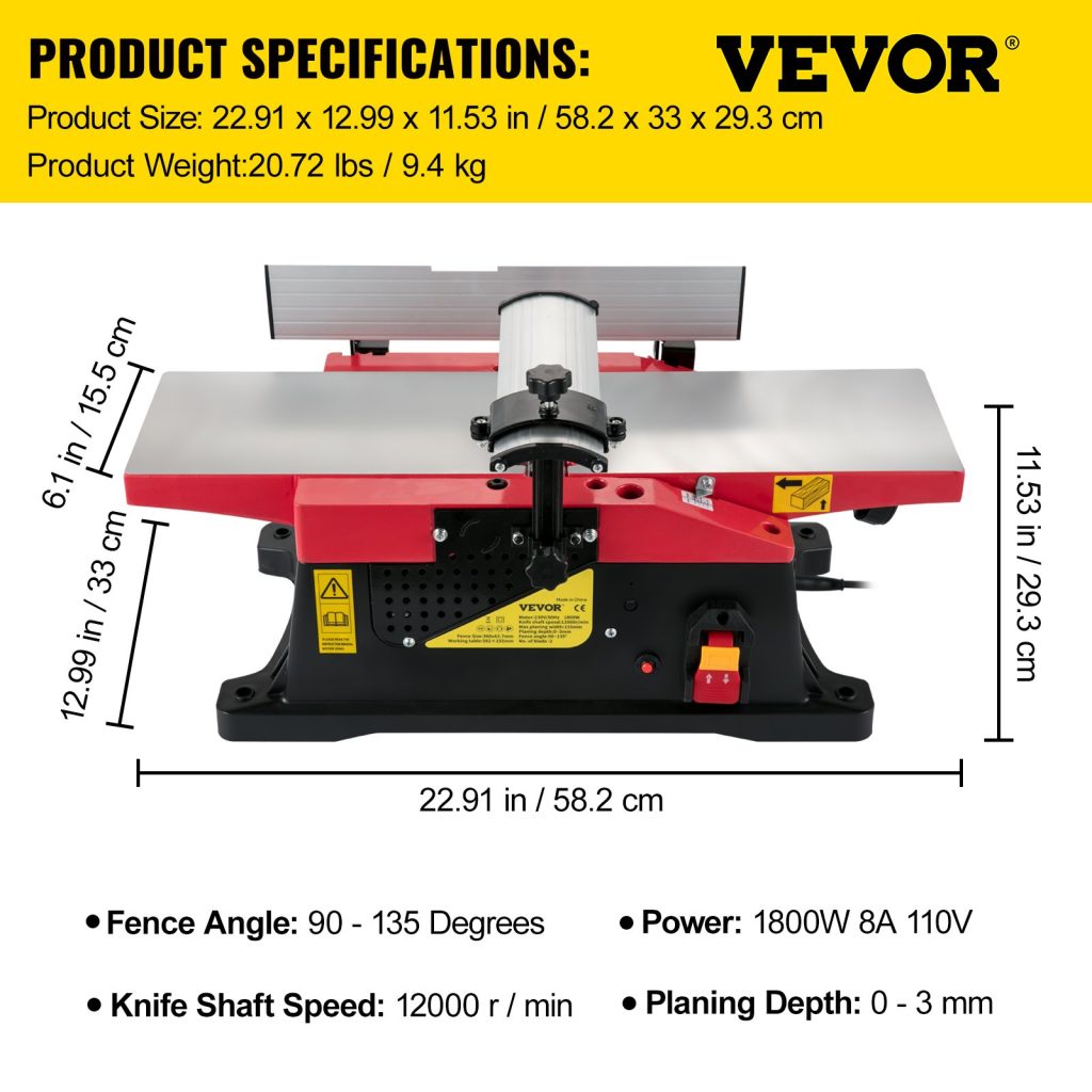 woodworking jointer specification